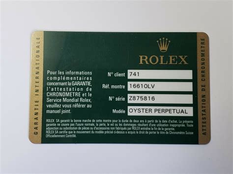 rolex warranty card check.